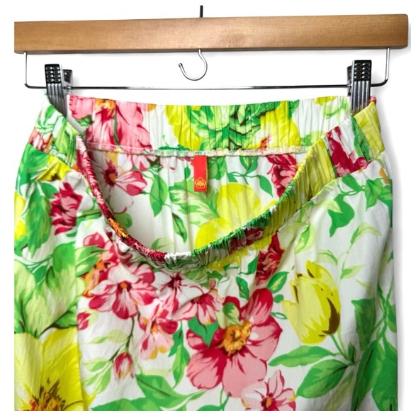 Vintage FARM Rio Floral Cotton Midi Skirt Made in Brazil Resort M - Picture 6 of 13